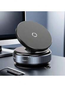 强力 N52 磁性手机支架，升级铝合金材质，360° 旋转折叠设计，配备真空吸盘 - 适用于汽车仪表板、浴室瓷砖和玻璃表面