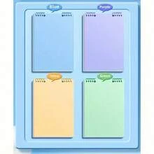 Fresh Series Loose-Leaf Notebook Set With Colorful Binders, Thickened Paper Notebooks For Writing, Journaling And Note-Taking, Portable Spiral-Bound Notebooks In Multiple Pastel Colors - Blue - View 3