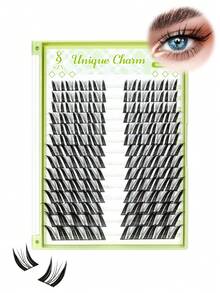 112 piezas Kit de racimos de pestañas SZY C Curl DIY Extensión de pestañas individuales falsas de manga estilo anime de 10-18 mm con pegamento para pestañas y removedor de pestañas y pinzas para pestañas - Negro - Ver 10