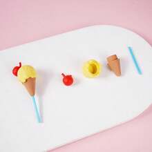 1/48 pulgada Nueva serie de helados de colores Borrador de piruleta Juguete de borrador creativo de dibujos animados lindos para aliviar el estrés de los estudiantes desmontable