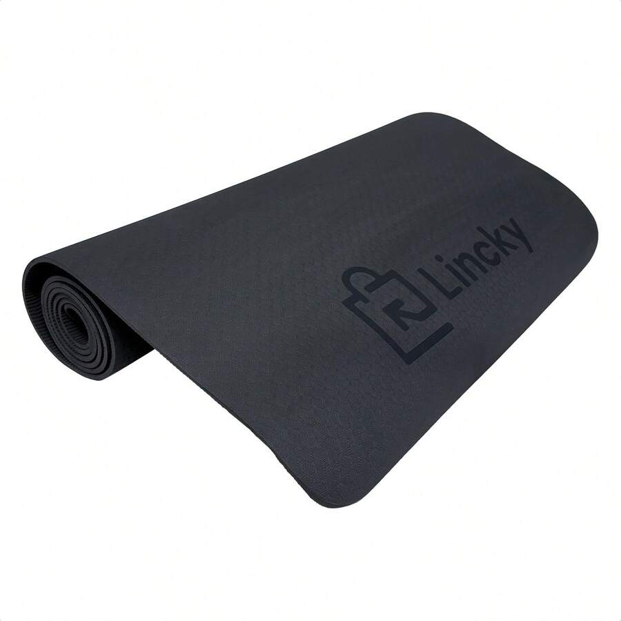 Tapete de Yoga Lincky, Colchoneta de ejercicio ideal para hogar, parque y gym, Esterilla portátil tamaño de 183x61 espesor de 5m - Negro - Ver 1