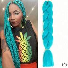 Extensiones de trenzas sintéticas de color ombre afro de 24 pulgadas de largo para mujeres, cabello Kanekalon
