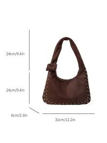 2025 New Retro High-End Handbag, Fashionable Versatile Nichey Rivet Shoulder Bag
