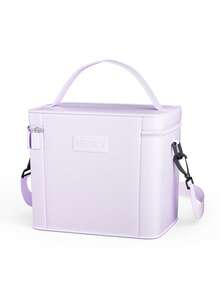 Meoky Large Capacity Insulated Lunch Bag with Shoulder Strap – Reusable Waterproof Cooler Tote for Women & Adults, Leakproof Thermal Bento Lunch Box with Thick Aluminum Lining, Ideal for Work, School, Office, Travel, Picnic & Camping - 紫色 - 查看 7