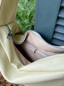 Women Elegant Lazy Style Soft Leather Casual Crossbody Bag[8631] - Màu be - Xem 4