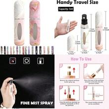 Perfume Travel Refillable Bottle Portable Mini SprayerEmpty Perfume Bottles With Unique Patterns Refill Pump Case For Traveling And Outgoing 2 Pcs Pack Of 5 Ml White And Pink-TYUIKHGGCF - Trắng và Hồng - Xem 1