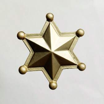 六角星警长徽章胸针，星形胸针，万圣节派对时尚珠宝配饰