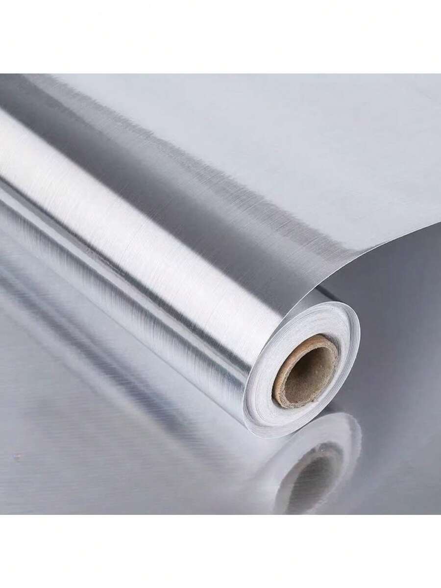 Peel And Stick Stainless Steel Contact Paper - Waterproof Self-Adhesive Metal Wallpaper, Suitable For Kitchen Backsplash, Dishwasher And Refrigerator Cover, Realistic Glossy Surface, Easy To Install Removable PVC Film, Kitchen Backsplash Wall Protector, Appliance Surface Cover - Multicolor - View 1