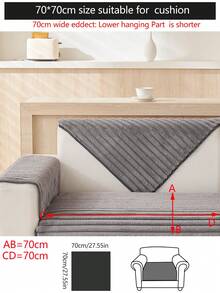 1pc Thick Plush Sofa Cushion Cover, Modern Minimalist Anti-Slip Sofa Seat Pad, Dust-Proof And Washable Sofa Slipcover, Soft And Fade-Resistant, Pet-Friendly, Fits L-Shaped Sofa And 1/2/3/4 Seater Sofa, Suitable For Bedroom, Office, Living Room - Dark Grey - View 14