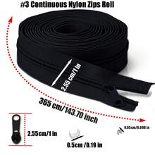 19 卷 / 6 卷彩色 #5/#3 尼龙线圈拉链，按码出售，4 码长，连续尼龙线圈，带拉链滑块、拉链头和拉链止动器，适用于室内装饰缝纫 - 紅色系列 - 查看 8