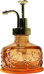 Birugen Vintage Gl Soap Dispenser - Farmhouse Style, Orange, With Pump For Bathroom &Amp; Kitchen - 橘色 - 查看 1