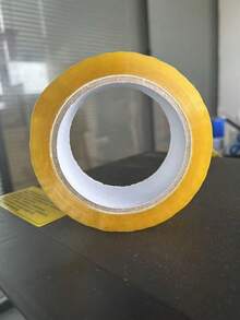 Caja de cinta adhesiva transparente para sellado al por mayor, cinta adhesiva de papel de embalaje express, cinta adhesiva de sellado de caja amarilla, rollo ancho de cinta de sellado