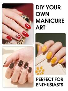 coscelia 5PCS Gel Polish Semi-Permanent Set-Red Pink Green Gold Glitter Gel Nail Polish, Manicure Supplies For Women DIY Home Salon Christmas Nails Gifts