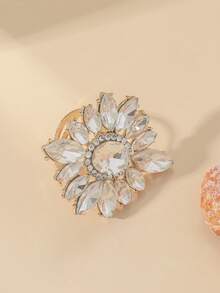 1 Stück Boho-Stil Sonnenblumen Geometrie Strass offener Ring