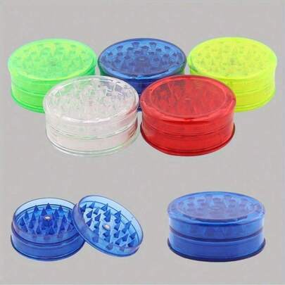 1pc 60mmPlastic Spice Grinder 3-Layer Manual Grinder, Multi-Function Herb Tobacco Crusher, Portable Kitchen Tool, Ideal For Christmas, Halloween, Easter, Thanksgiving - No Electricity Required