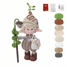 一套适合初学者的钩针编织套装，成人入门级钩针编织套装，附带分步文字教程，森林主题DIY编织套装，可爱有趣的家居装饰品，生日、情人节、万圣节和圣诞节礼物 - 彩色 - 查看 8