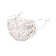 Máscara facial con rhinestones brillantes con protección UV - Transpirable, ligera y glamorosa, protección contra el polvo unisex para uso diario - Caqui - Ver 5