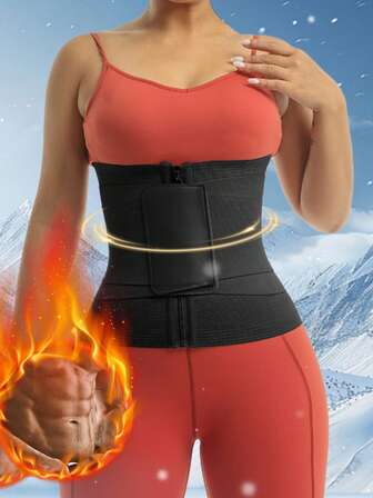 1 pieza Entrenador de cintura clásico con cordones y cierre de gancho y bucle, con un diseño que estrecha la cintura para dar forma a tu figura