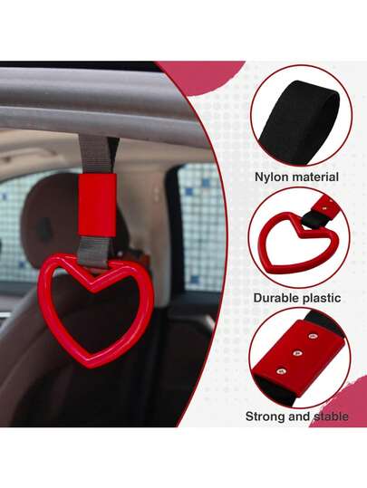 1 pieza Colgante de deriva con forma de corazón para decoración de automóvil, anillo de advertencia para parachoques trasero para decoración interior del automóvil, anillo de tracción con forma de amor, adorno colgante para interior del automóvil, decoración de cola con estilo japonés