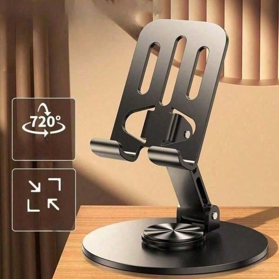 360-Degree Rotating Aluminum Alloy Phone Holder – Adjustable Mobile Phone Stand For IPhone & Android - Xám - Xem 1