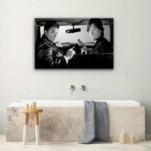 Framed [1pc  Poster] 1pc Premium Vibrant  TV Show Framed Canvas Poster - Dean & Sam Winchester Wanted Poster Art | Movie Scene Wall Decor For Bedroom, Office, Fan Gift,Room Decor. - Random Print(隨機印花) - 查看 4