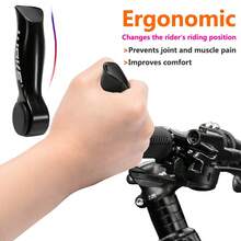 زوج من مقابض المقود لدراجة الجبل والطريق من SHIZIWANGRI، مقاس 22.2 مم، مقابض دراجة مضادة للانزلاق من سبيكة الألومنيوم مع حلقة قفل، إكسسوارات الدراجة - الأسود - مشاهدة 4