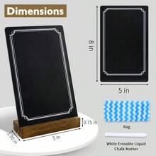 Small Chalkboard Sign With Stand 8x5'' Table Top Double-Sided Mini Board With Wooden Base For Food Messages Restaurant Bar Party Store Decoration 1 Pack - Black - View 7