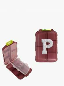 1pc New Pearl Letter A-Z 10 Grids Pill Box Organizer - Portable Folding Medicine Box, Daily Medication Planner And Capsule Dispenser, Suitable For Travel, Vitamins, Supplements, Weekly Travel Pill Box, Travel Pill Organizer - Multicolor - View 91