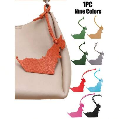 巴林地图图案吊饰 - PU 包吊坠，地图形状装饰，世界地图，皮革行李吊坠，适用于手提包、手提袋、相机包吊坠、中东沙漠装饰吊坠、汽车钥匙扣、包包吊坠装饰包创意珠宝配饰生日装饰，适合旅行者和阿拉伯文化爱好者的生日礼物