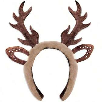 Fashionable & Cute Christmas Reindeer Headband, Suitable For Daily Wear And Christmas Parties (Random Style)