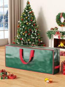 1 pieza Bolsa de almacenamiento exclusiva de Navidad, bolsa de regalo, bolsa de decoración del hogar, bolsa de almacenamiento de gran capacidad al por mayor, diseño impermeable, reutilizable, adecuada para regalos, artículos grandes a prueba de polvo, ropa, suministros navideños, juguetes, bolsas portátiles de alimentos - Verde - Ver 3