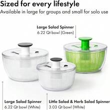 6.22 Quart Capacity Salad Spinner With Built-In Strainer For Efficient Lettuce Fruit And Vegetable Cleaning Ideal Kitchen Solution For Quick And Easy Fresh Produce Washing In Daily Meal Preparation - 大型沙拉脫水器 - 查看 9