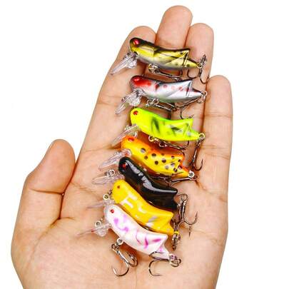 8 piezas de señuelos de pesca de 3.5g/5cm tipo jig volador tipo saltamontes, escarabajo, moscas artificiales de plástico como cebo para lucio, lubina, trucha