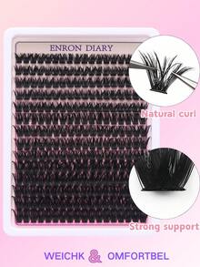 100D仿貂毛假睫毛，252簇，0.07毫米，D卷度，8-16毫米，混合自然款睫毛嫁接，3D俄式风格，个人睫毛化妆工具 - D - 查看 4