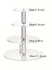 圆形亚克力纸杯蛋糕架，现代稳定展示架 - 优雅透明甜点展示中心装饰品，适用于婚礼、派对、聚会、纸杯蛋糕、马卡龙、派对桌面设计 - 透明 - 查看 9