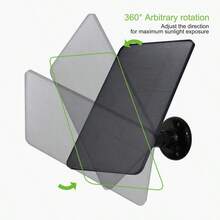 Cargador solar giratorio 360 grados compatible con Micro USB y USB-C, adecuado para cámaras de de bajo voltaje, timbres inalámbricos, luces y dispositivos de monitoreo inalámbricos - Negro - Ver 3