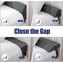 Wedge Pillow Headboard For Bed Gap Foldable Bed Wedge Gap Filler Twin Size Multi Functional Bed Crack Pillow To Fill The Gap 0-7 Between Your Headboard And Mattress Ideal For Sleeping Comfort Back Support And Bed Frame Stability Grey - DARKGREY - View 3
