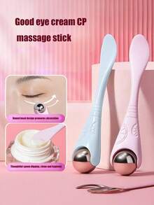 1 件眼霜按摩棒和刮刀，双头眼部按摩滚轮 - 彩色 - 查看 2