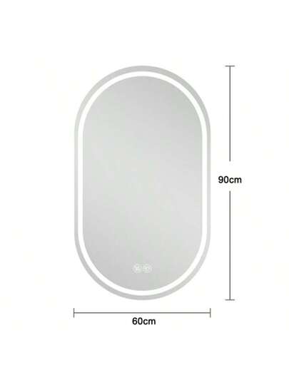60 90 Cm Oval Frameless Slimme Wand Mirror, Anti Fog Touch Screen Bathroom view 8