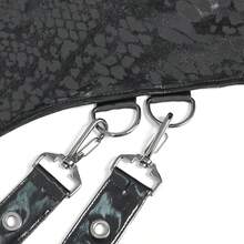 Devil fashion 一件哥特风蛇纹五芒星镂空网纱连衣裙，小众街头风，春秋季 - 黑色 - 查看 9