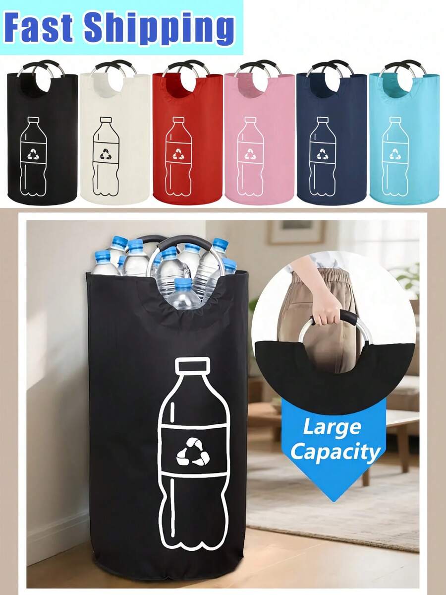 82L Large Capacity Heavy Duty Waterproof Collapsible Laundry Basket, Portable Recycling Bin, Suitable For Large Families, Moving, Kitchen Storage Organizer, Bathroom Storage, Bedroom Storage Accessories