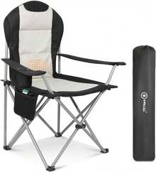 Homecall Campingstuhl Faltbar 150kg Belastbar Campingstuhl Hochlehner 108cm mit Lendenwirbelstütze, Gepolstert Klappstuhl Camping Stuhl Angelstuhl Faltbar für Garten Picknick