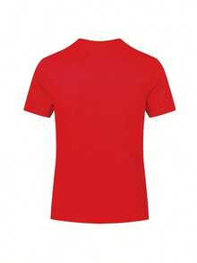 5 Pack Heavy Cotton T-Shirts For Men And Women, 100% Cotton Crew Neck Short Sleeve Plain Tee Shirts, Unisex Basic Solid Color Heavy Cotton Tshirts, Soft Breathable Absorbent Tops For Casual, Gym, Outdoor, Daily, Or Layering Wear, Classic Blank Tees For All Seasons, Comfortable Durable Apparel, Perfect Gift For Boyfriend, Father's Day, Or Holiday - 黑色 黑色 白色 白色 紅色 - 查看 2