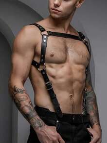 Leather Harnesses Suspenders For Men Punk Bulldog Men Harness Adjustable Waist Belt For Party Cosplay - Black - View 7