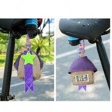 1 Stück Fahrrad Hängetasche mit Perlenbesatz und Glocke, Fahrrad Gepäckträger Tasche mit großer Kapazität, Straßen-/Berg-/Faltrad Zubehörtasche mit reflektierendem Band Dekoration und Glocke