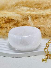 3pcs Bracelet Set, Gold Bracelet, Resin Bracelet, Wide Bracelet, Thick Bracelet, Bracelet Set, Wide Bracelet, Resin Bracelet, Women Bracelet, Gift For Her - White - View 5