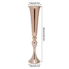 SHIOUCY 6 Stück Metall Trompeten vase, Gold Geblühte Trompetenvase, 13 * 56.5cm Blumenvase für Hochzeitsfeiern Jubiläum Party Zeremonie Heimdekoration - Gold - Übersicht 9