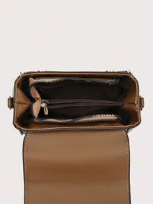 时尚图案手提包，大容量中年女士包，双箭头设计手提包 - 棕色 - 查看 7