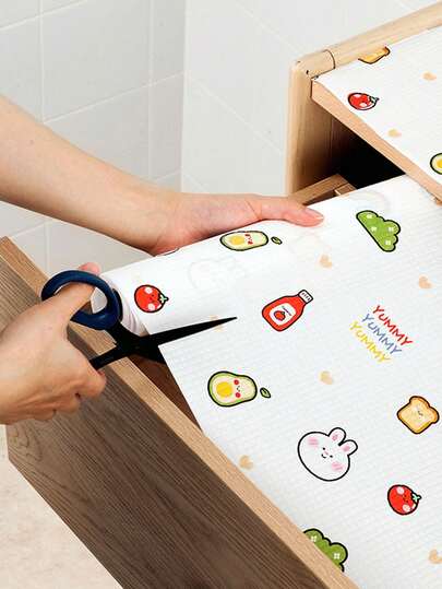 1 لفة 45 سم حصيرة سميكة مقاومة للماء وللزيت غير لاصقة، مناسبة للأدراج والخزائن والمطابخ والثلاجات والطاولات، سهلة التنظيف، قابلة للقطع، مصنوعة من مادة البولي إيثيلين، بطانة للمطبخ والطاولات والخزائن