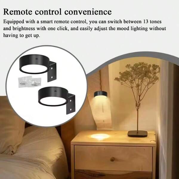 3 Pcs Picture Lights LED Magnetic Art Display Light Battery Operated Magnetic Dimmable Painting Spotlight 13 Lighting Modes Adjustable Wall Lamp In Black Use (Excluding Batteries)